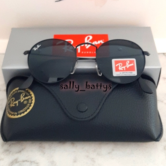RayBan (Store Display) Round Metal All Black RB3447 - Picture 4 of 14